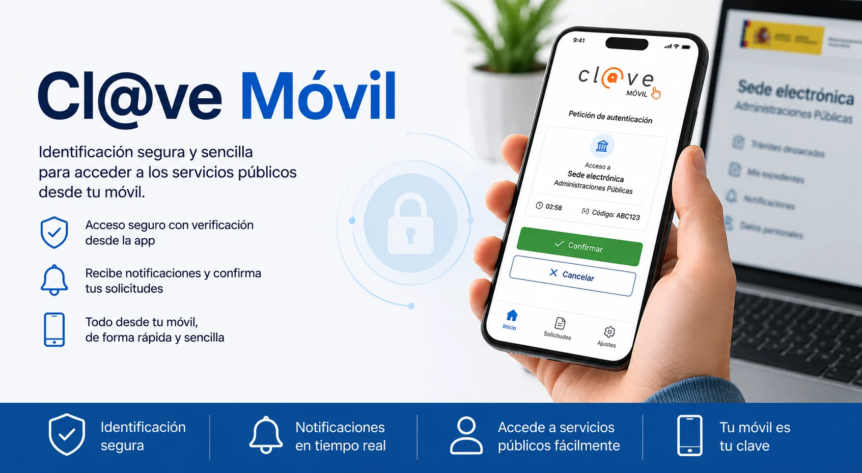 Cl@ve Móvil: identificarse escaneando un QR con la app Cl@ve en el teléfono