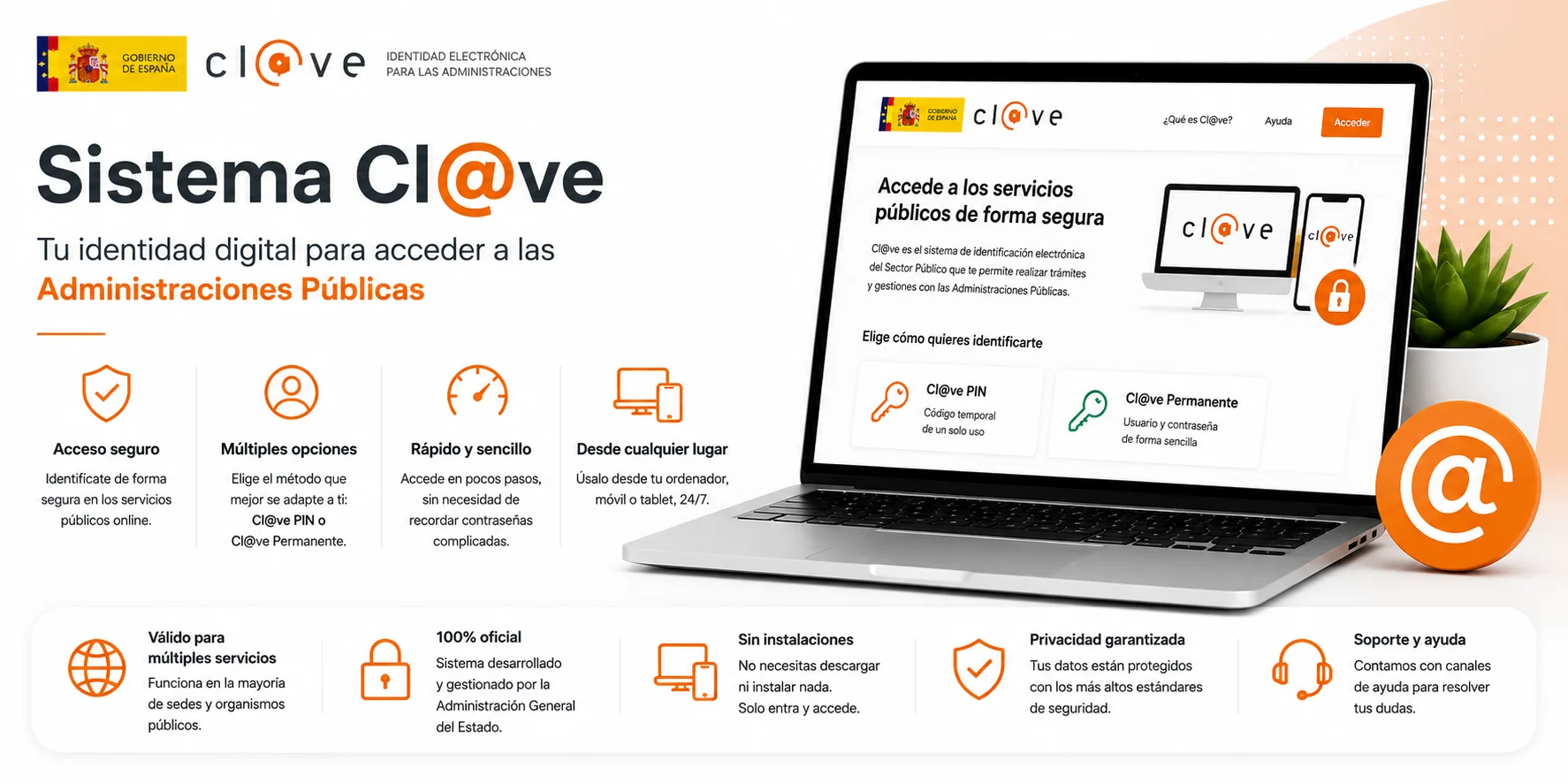 Sistema Cl@ve de identificación electrónica para hacer trámites con la Administración