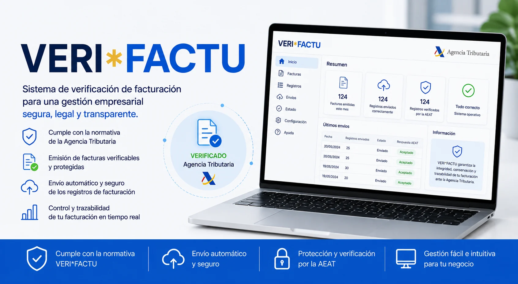Verifactu: sistema de facturación verificable de la AEAT para autónomos y empresas